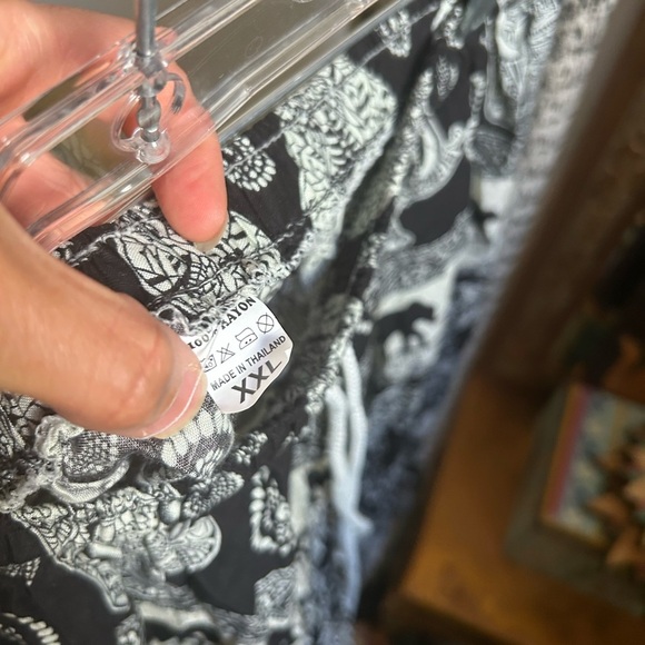 Elephant Print Black and White Boho Hippie Shorts Free Size - Picture 8 of 16